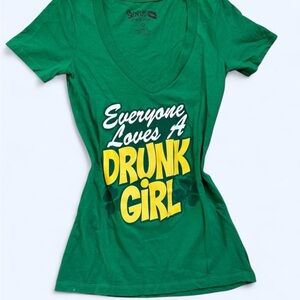 Spencer's Green Graphic V-Neck Tee